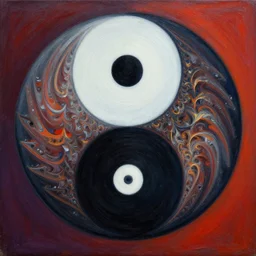 a fractal yin yang symbol surrealist painting