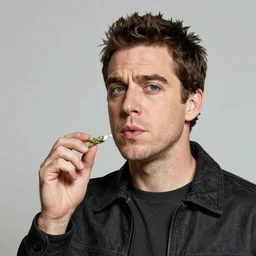 caricature of seth rogan smoking weed
