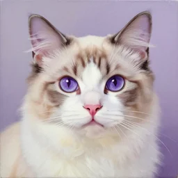 bosch painting of a cat with purple eyes