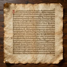 photo of ancient parchment with writing on a wooden surface, cassius dio, amazing details, beautiful, intricate details, latin writing