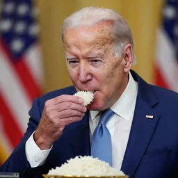 joe biden eating rice