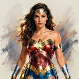 Futuristic Wonder Woman, Detailed Sketch