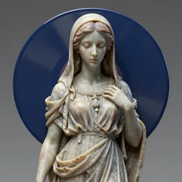 the unknown oblivion sad maiden, made on vinyllic polymer resin, renderized with cinema 4 d and unreal engine 5, photorealistic, style of hedi xandt and bernini, realistic and vivid colors