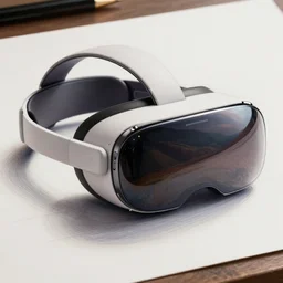 drawing of a virtual reality headset apple design patent type of drawing future concept realistic drawing product design professional hand drawing