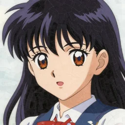 anime lynn minmay of / macross /, portrait, close - up, highly detailed, mosaic art