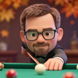 very beautiful portrait of an extremely cute and adorable walter white playing pool, smooth, perfect face, fantasy, character design by mark ryden and pixar and hayao miyazaki, sharp focus, concept art, harvest fall vibrancy, intricate detail, cinematic lighting, hyperrealistic, 3 5 mm, diorama macro photography, 8 k, 4 k