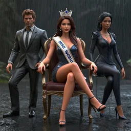 3 d octane render unreal engine of miss of the world in the rain sitting on the chair by conrad roset and artgerm and artgerm and artgerm and artgerm and artgerm and artgerm and artgerm and artgerm and artgerm and artgerm and artgerm