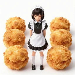 crispy concords in a maid outfit, light on camera right below the eyeline, wide shot