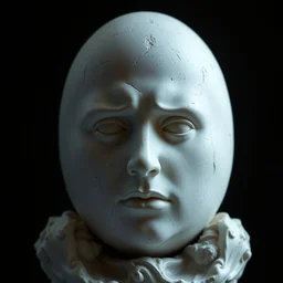 a statue of an egg with the features of edward norton's face, just the face, strong eggshell texture, highly detailed, dramatic lighting, concept art by caravaggio and greg rutkowski and artgerm