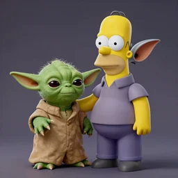 homer simpson and yoda hybrid, unreal engine