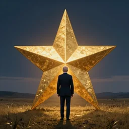 biden worshipping a golden star
