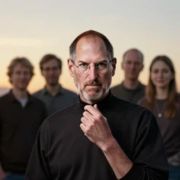 beautiful portrait of steve jobs at golden hour, art by michael whelan and gilbert williams and evgeny lushpin and artgerm and alena aenami, 3 0 mm, well proportioned, highly detailed, rule of thirds, long exposure