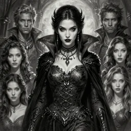 dark vampire princess, highly detailed, d & d, fantasy, highly detailed, digital painting, trending on artstation, concept art, sharp focus, illustration, global illumination, shaded, art by artgerm and greg rutkowski and fuji choko and viktoria gavrilenko and hoang lap