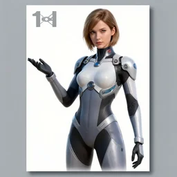 poster art of woman in full sci - fi body suit holding a sword and helmet, long straight hair, colourful, pretty face, android eyes, anime by kuvshinov ilya, artgerm and greg rutkowski, 4 k, graphic design, adobe illustrator, behance, trending on pixiv