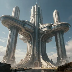 brutalism and gigantism futuristic space megastructure concept, great lighting and composition, beautiful, insanely detailed, 8 k, science fiction