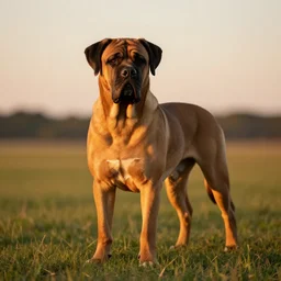 sunset colored bullmastiff