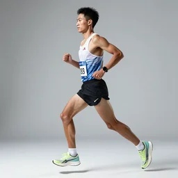 marathon runner photo, static, studio shoot,