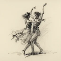 nothing matters when we're dancing, sketch, charcoal, thick paper,