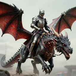 knight riding a dragon, highly detailed, 8 k, hdr, smooth, sharp focus, high resolution, award - winning photo