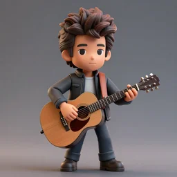 3d printed figure of Bob Dylan 1966 playing a Martin acoustic guitar, Hot toys