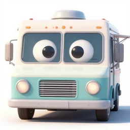 food truck with cartoon eyes, disney