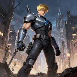 jetstream sam from metal gear rising revengeance in the city by greg rutkowski