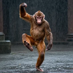 michael c hall as a monkey dancing in the rain