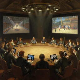 Video game tournament. Painting by Rembrandt.