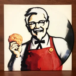 photo of an lp album cover done by colonel sanders