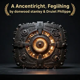 ancient technology relic with glowing parts in the dark, by donwood stanley and druillet philippe