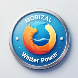 circular token, video game power-up, called Water Power, similar to Mozilla Firefox logo, similar to Blender logo, octane render, 4K