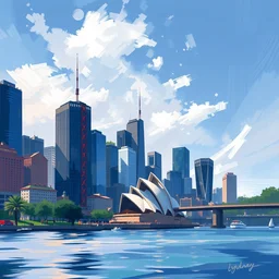 city of sydney, digital painting