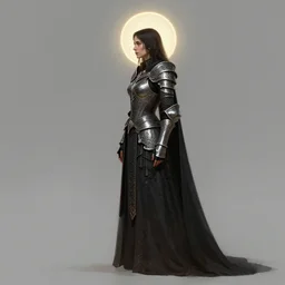 side profile concept art by thomas blackshear, imogen poots as a neo - gothic paladin, octane render, matte painting, holy halo, by and hsiao ron chen, artgerm, lawren harris, eve ventrue, magali villeneuve, jeremy lipkin, rob rey, christophe vacher