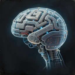 artificial intelligence dreaming of artificial intelligence dreaming. close - up digital painting by ralph macquarrie detailed focused 1 1 mm unreal engine 4 k dark contrast light cold colors