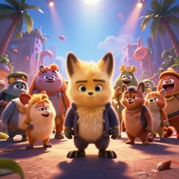 Live actios furby movie, the furbys are too damn high, trending on Artstation, 8K, ultra wide angle, pincushion lens effect