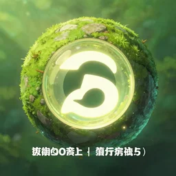 zoom of illuminated magic stone sphere covered with moss, in gentle green dawn light, studio ghibli, clean cel shaded vector art, cinematic lighting, volumetric lighting, smooth, sharp focus, highly detailed, render in unreal engine 5, artstation, deviantart, behance, epic composition, award - winning