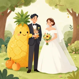 wedding of two fruits trending on artstation