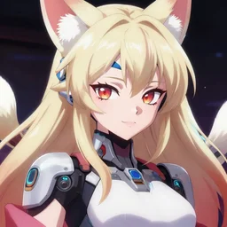An close-up anime portrait of a beautiful cybernetic kitsune woman, trending on artstation, digital art, by Sakimichan and Greg Rutkowski, SFW version, anime style