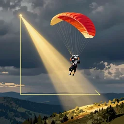 D. B. Cooper skydiving, vector clipart, golden ratio