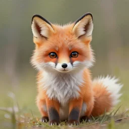 painting of a cute small fluffy fox, by silverfox 5 2 1 3