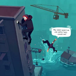 stuff about escaping vampires game kinda. i hide and climb a building, siddenly go reallly high. stuff about crane and then breaking, falling in water. domi saying my dream wasnt as crazy as his like he could see it. digital art