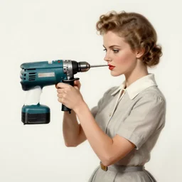 painting of a model using a drill 1 9 4 0 s high fashion haute couture