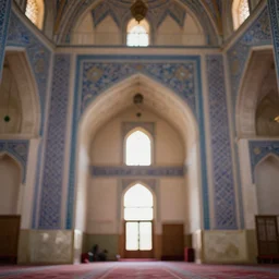 mosque interior, ethnic style, photorealistic, bokeh