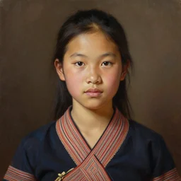 portrait of a beautiful teen tai ethnic north thailand, closeup portrait, historical, ethnic group, traditional costume, elegant, loin cloth, highly detailed, oil painting, artstation, concept art, matte, sharp focus, illustration, hearthstone, art by earl norem