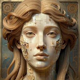 artificial intelligence face being built piece by piece, fibonacci, sweat drops, insane, intricate, highly detailed, digital painting, artstation, concept art, smooth, sharp focus, illustration, unreal engine 5, 8 k, art by artgerm and greg rutkowski and alphonse mucha