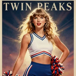 portrait of talyor swift cheerleader, twin peaks poster art, from scene from twin peaks, by michael whelan, maxfield parrish, artgerm, retro, nostalgic, old fashioned