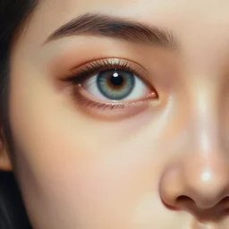 👁 one-eyed fantasy humanoid concept art with one huge eye in the center of the forehead and with smooth skin in place of the nose. Without the nose. Extremely high detail, details, realistic, fantasy art, solo, masterpiece, portrait painting, saturated colors, art by Arthur Rackham, Muzinabu