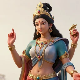 a portrait of a gorgeous ancient hindu goddess, by wlop, greg rutkowski, thomas kinkade, super detailed, 3 d, 4 k wallpaper