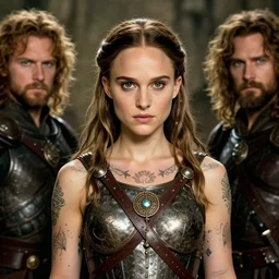 young natalie portman, girl warrior, fighter, lord of the rings, tattoos, decorative ornaments, battle armor, carl spitzweg, ismail inceoglu, vdragan bibin, hans thoma, greg rutkowski, alexandros pyromallis, perfect face, detailed, sharply focused, centered, rule of thirds, photorealistic shading