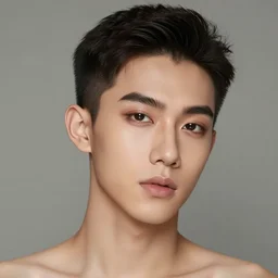 beautiful realistic portrait of a beautiful young gay man with makeup, 4 k